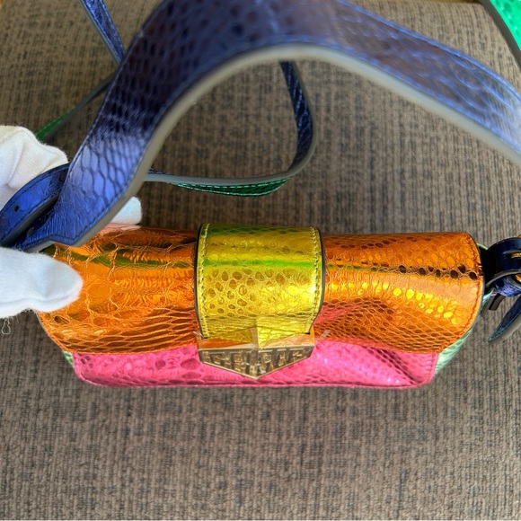 KURT GEIGER Metallic Colorblock Leather 20 Mini Convertible Bag LIKE NEW - Picture 7 of 17